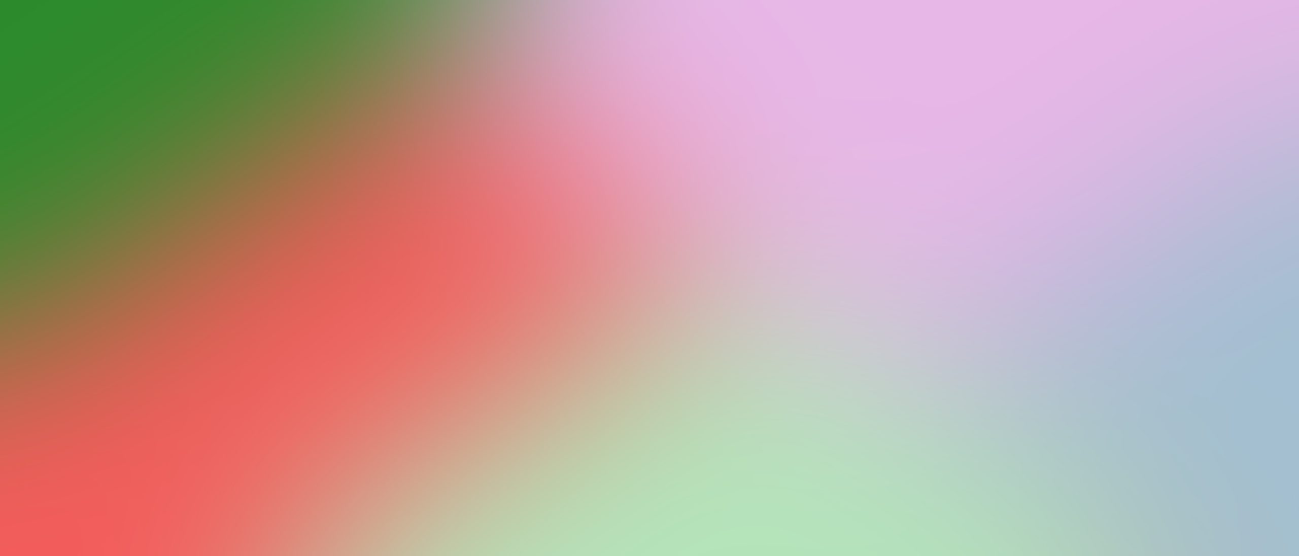 A gradient background including shades of green, red, pink, purple, and blue