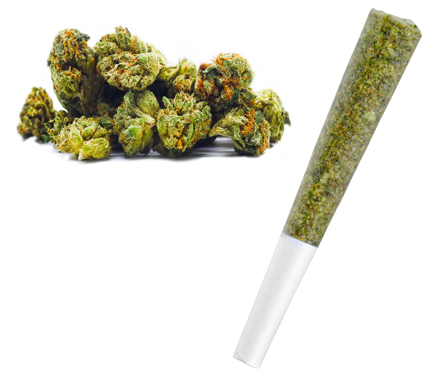A marijuana nugget and marijuana preroll